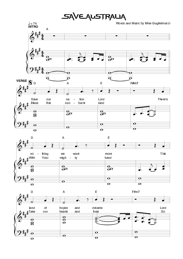 Save Australia Lead & Piano (Planetshakers)