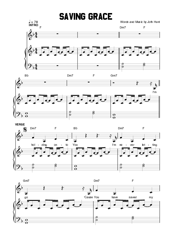 Saving Grace Lead & Piano (Planetshakers)