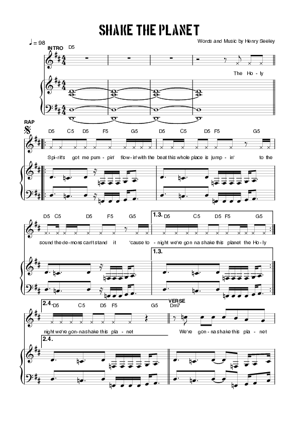 Shake The Planet Piano/Vocal (Planetshakers)