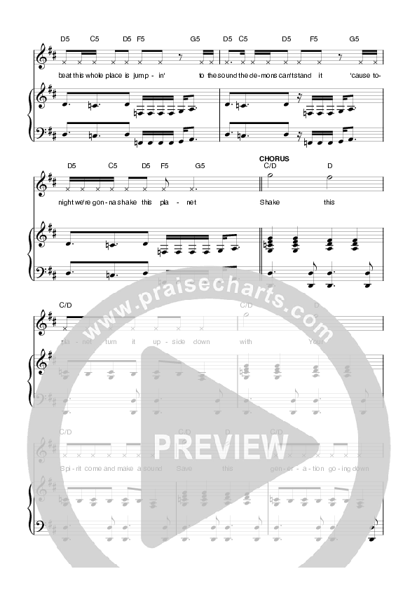 Shake The Planet Piano/Vocal (Planetshakers)