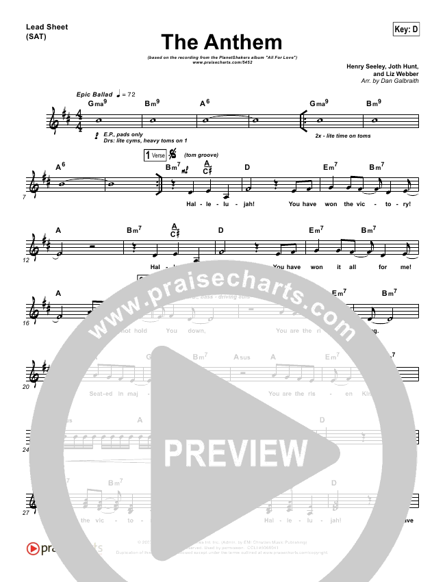 The Anthem Orchestration Planetshakers Praisecharts
