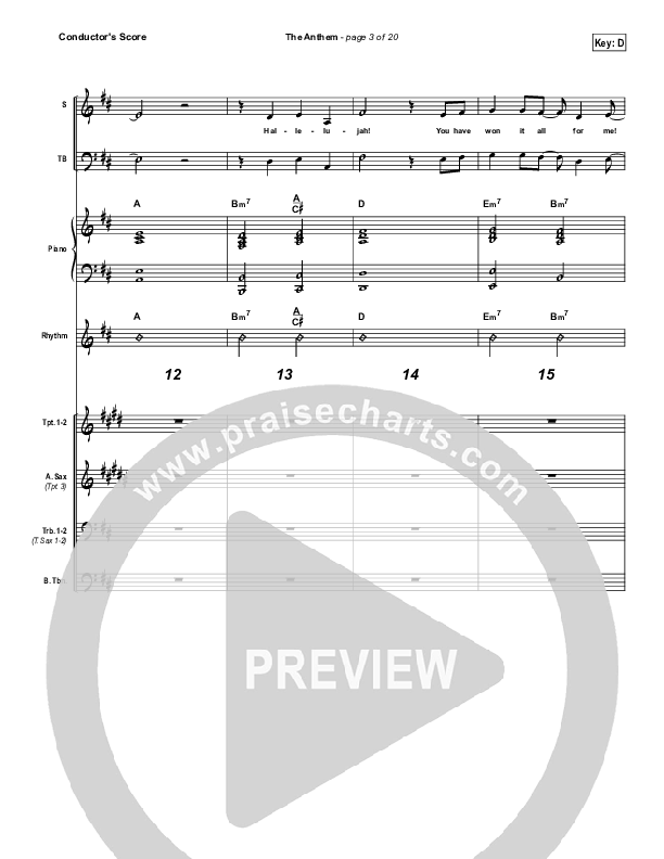 The Anthem Conductor's Score (Planetshakers)