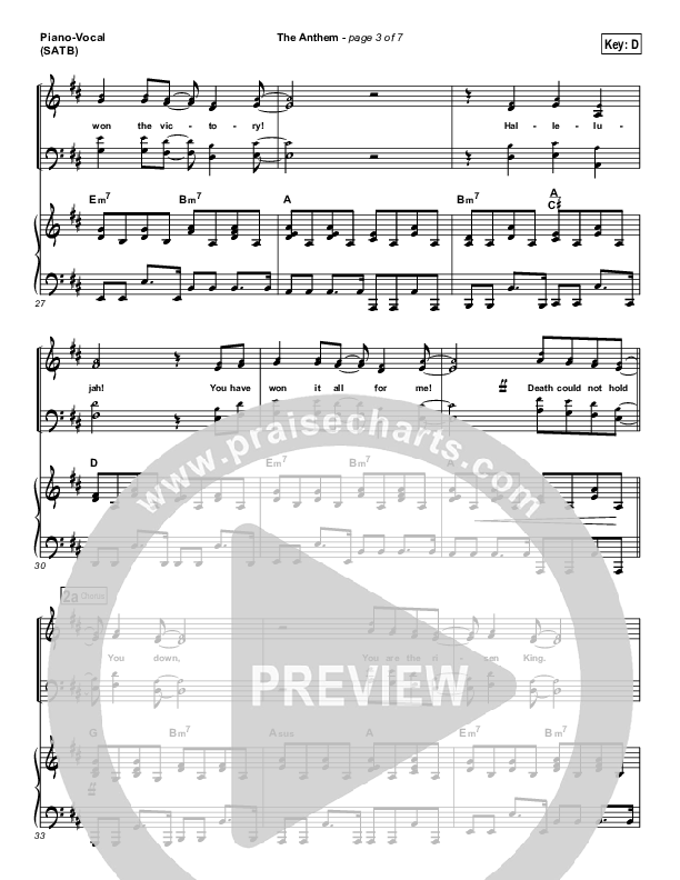 The Anthem Piano/Vocal & Lead (Planetshakers)