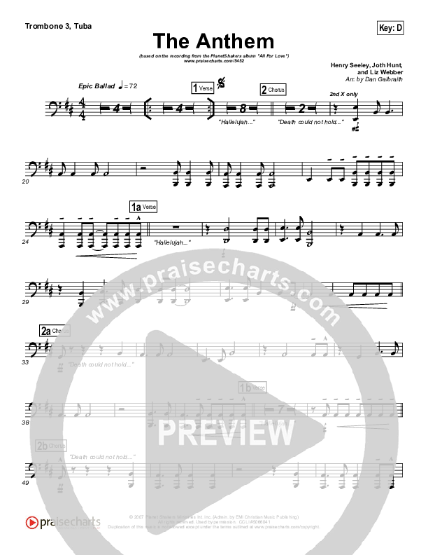 The Anthem Trombone 3/Tuba (Planetshakers)