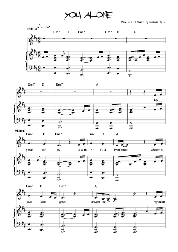 You Alone Lead & Piano (Planetshakers)