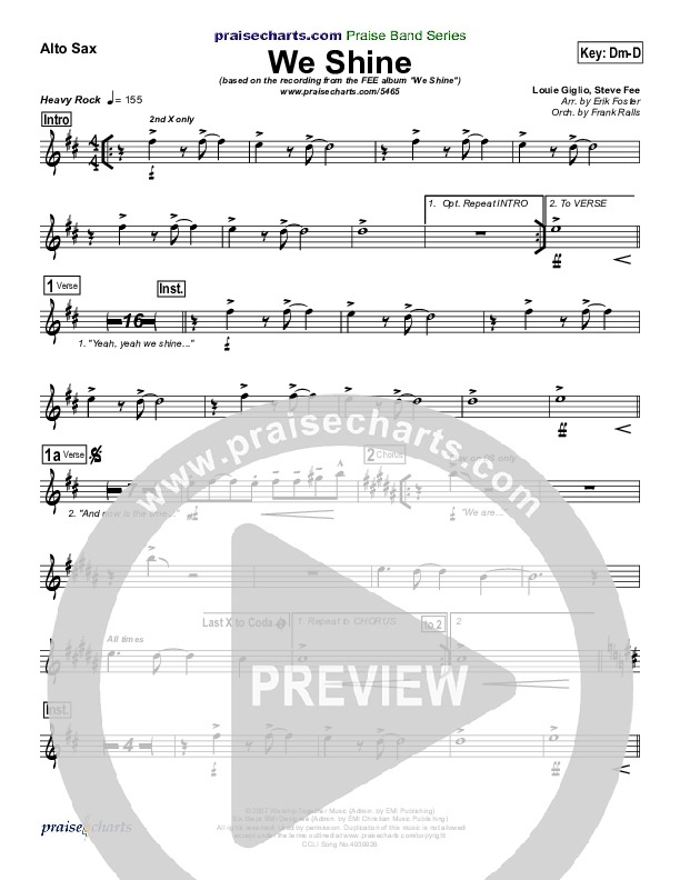 We Shine Alto Sax (FEE Band)