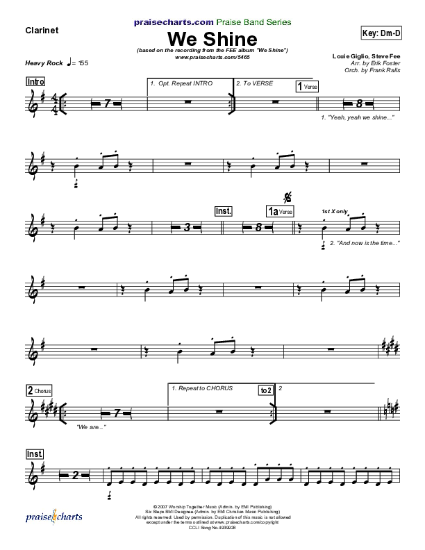 We Shine Clarinet (FEE Band)