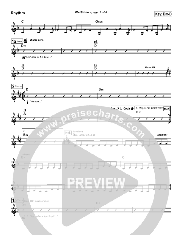 We Shine Rhythm Chart (FEE Band)