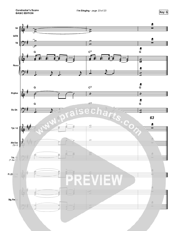 I'm Singing Conductor's Score (Kari Jobe)