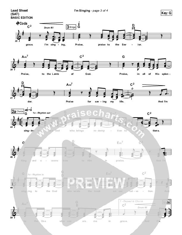 I'm Singing Lead Sheet (SAT) (Kari Jobe)