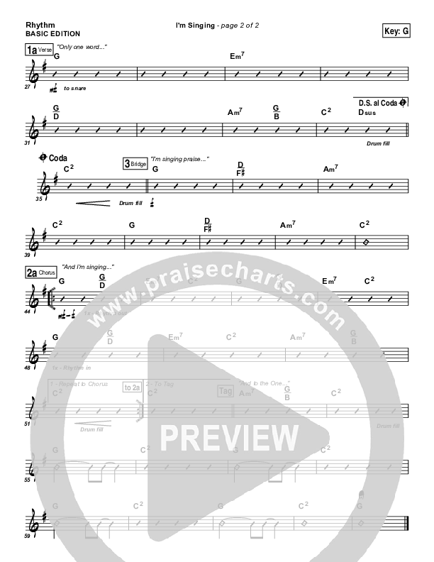 I'm Singing Rhythm Chart (Kari Jobe)