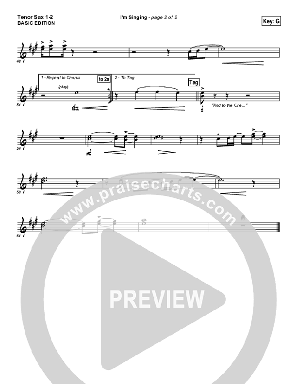 I'm Singing Tenor Sax 1/2 (Kari Jobe)