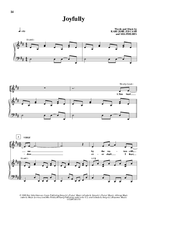 Joyfully Piano/Vocal & Lead (Kari Jobe)