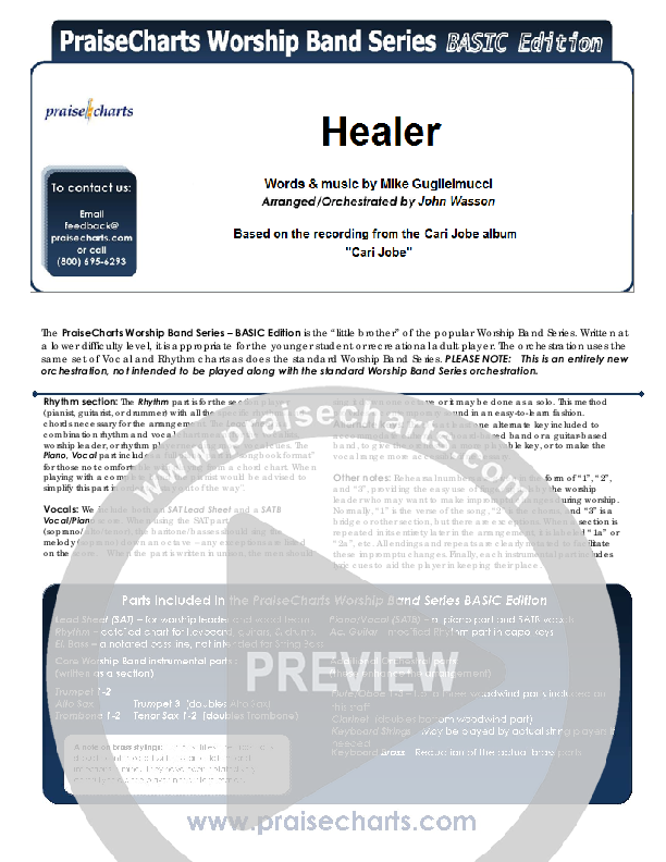 Healer Cover Sheet (Kari Jobe)