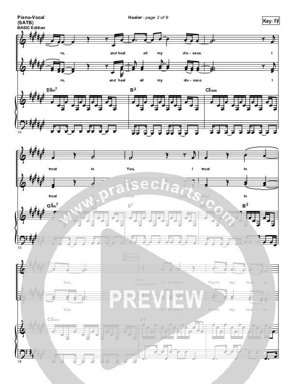 Healer Piano/Vocal (SATB) (Kari Jobe)