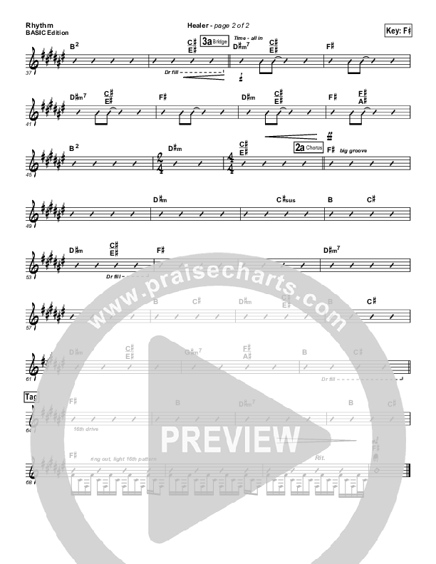 Healer Rhythm Chart (Kari Jobe)