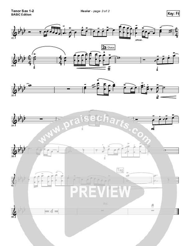Healer Tenor Sax 1/2 (Kari Jobe)