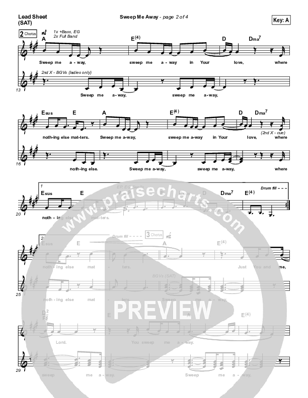 Sweep Me Away Lead Sheet (Kari Jobe)