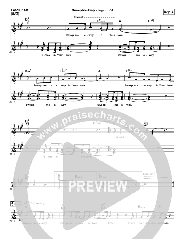 Sweep Me Away Lead Sheet (Kari Jobe)