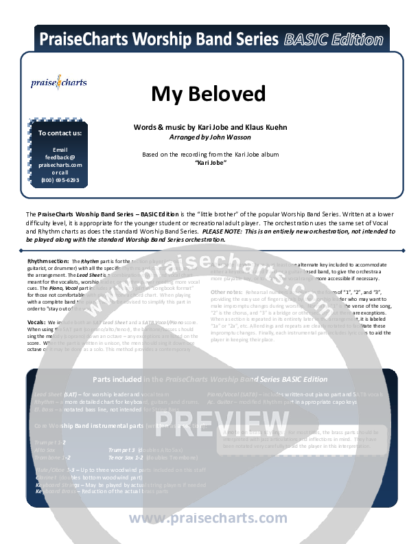 My Beloved Cover Sheet (Kari Jobe)