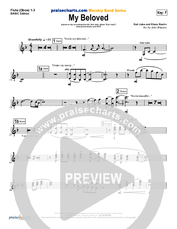 My Beloved Flute/Oboe 1/2/3 (Kari Jobe)