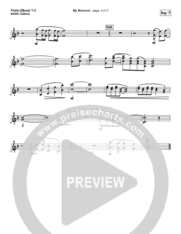 My Beloved Flute/Oboe 1/2/3 (Kari Jobe)