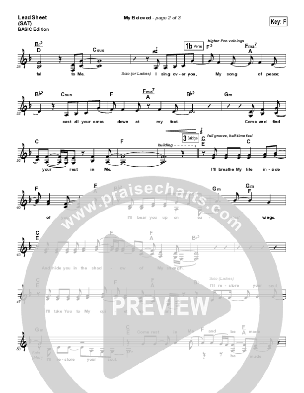 My Beloved Lead Sheet (SAT) (Kari Jobe)