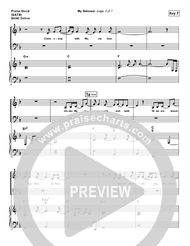 My Beloved Piano/Vocal (Kari Jobe)