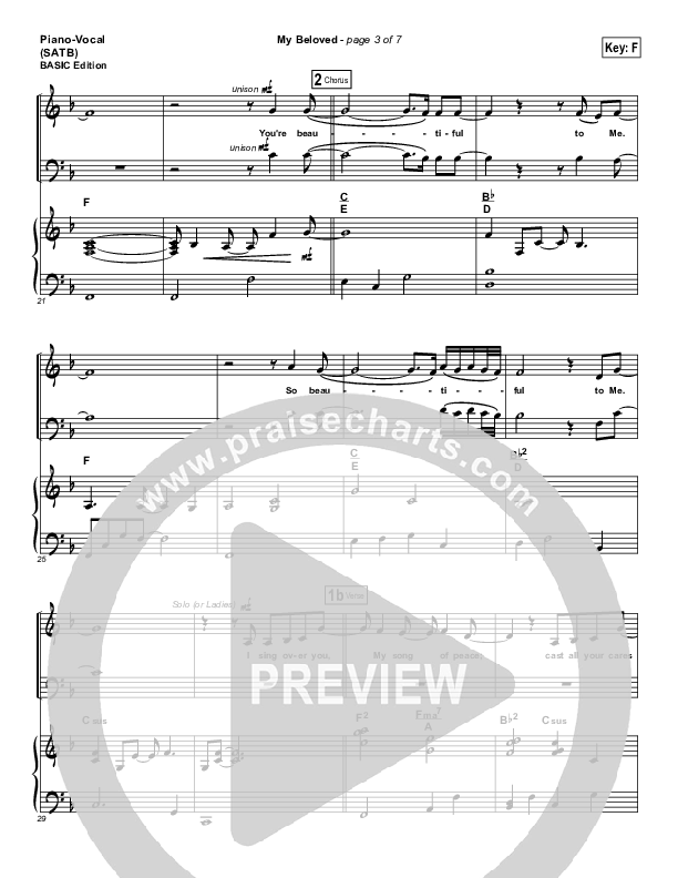 My Beloved Piano/Vocal (Kari Jobe)