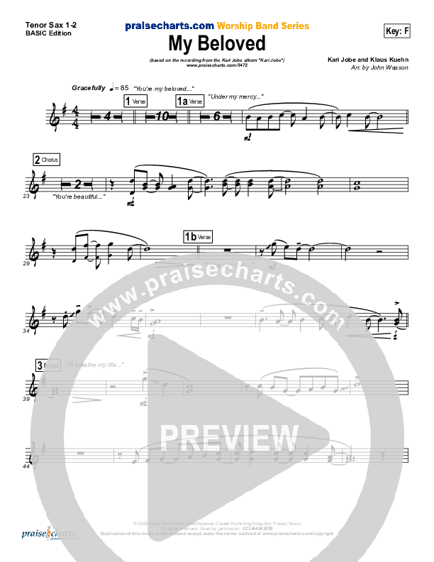 My Beloved Tenor Sax 1/2 (Kari Jobe)