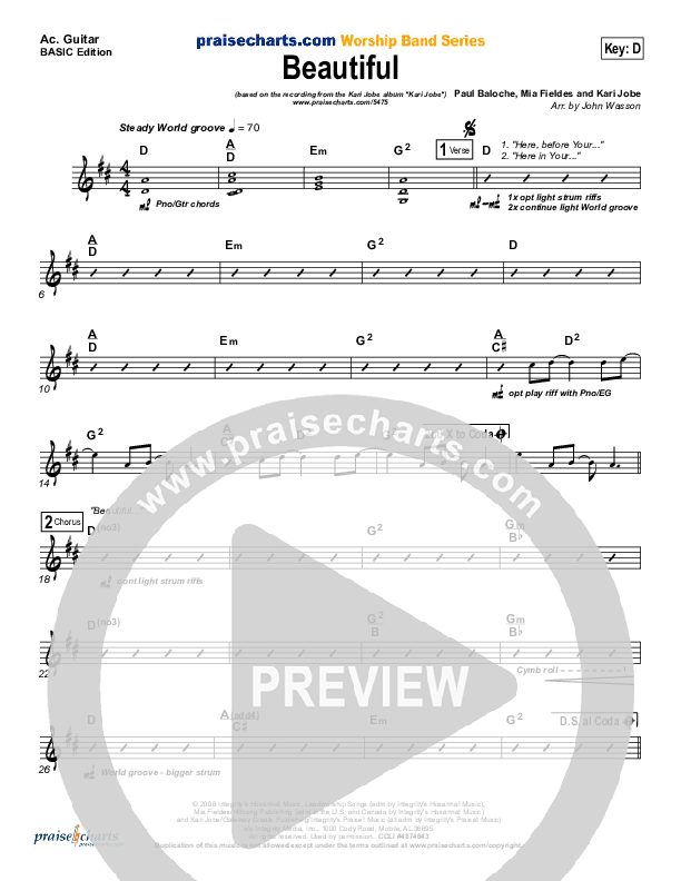 Beautiful Acoustic Guitar (Kari Jobe)