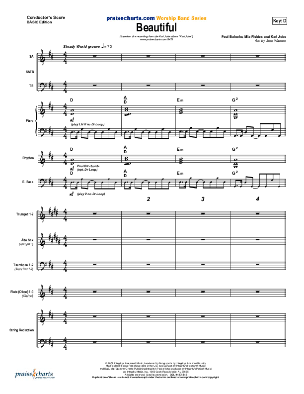 Beautiful Conductor's Score (Kari Jobe)