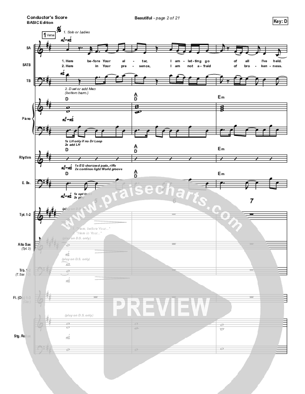 Beautiful Conductor's Score (Kari Jobe)