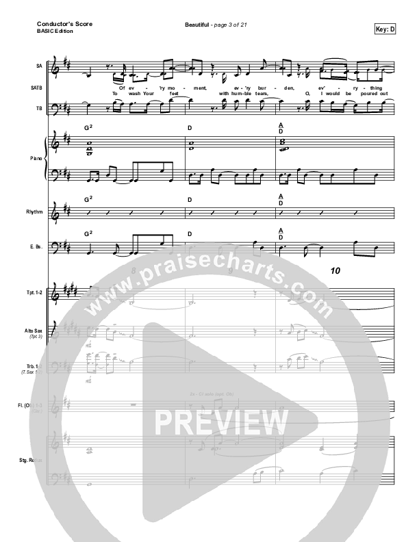 Beautiful Conductor's Score (Kari Jobe)