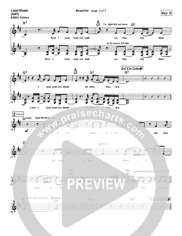 Beautiful Lead Sheet (Kari Jobe)