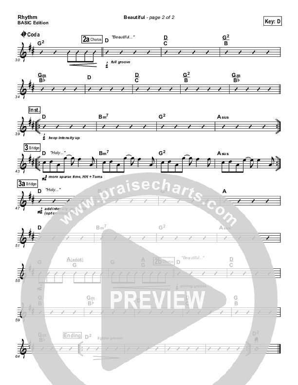 Beautiful Rhythm Chart (Kari Jobe)