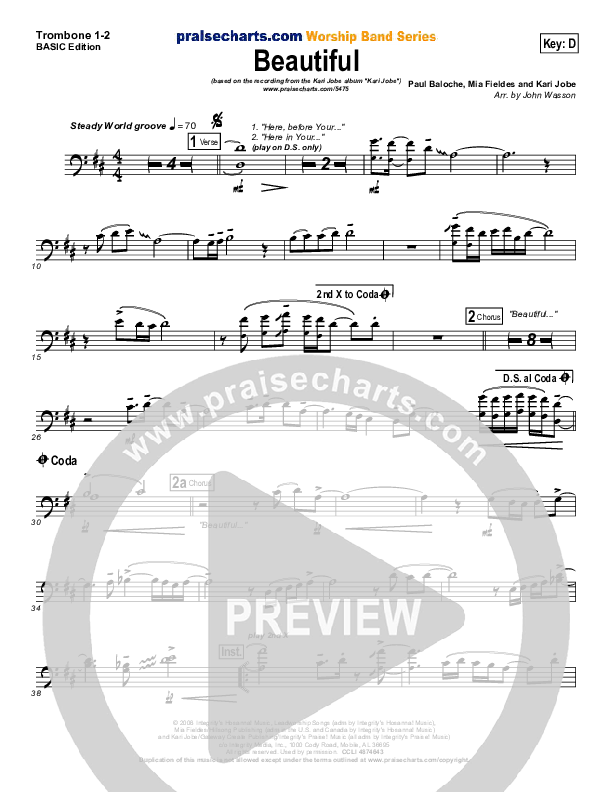 Beautiful Trombone 1/2 (Kari Jobe)