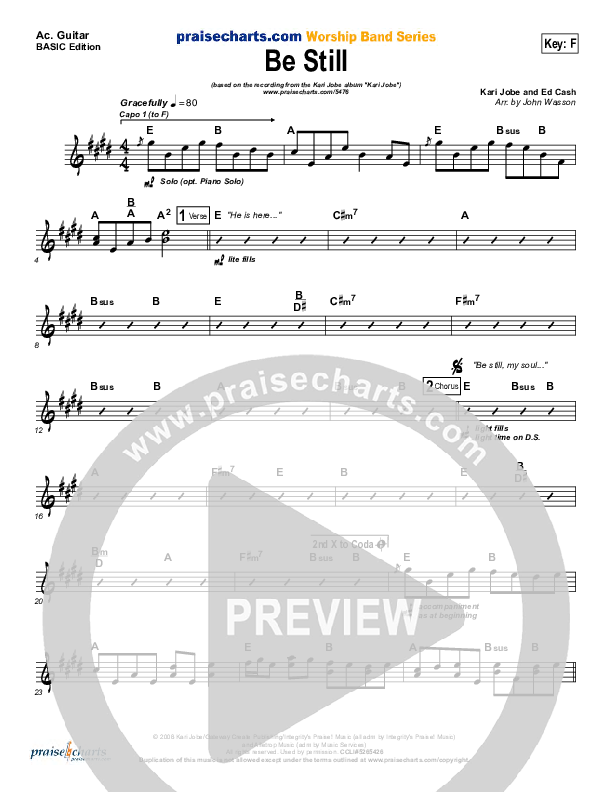 Be Still Acoustic Guitar (Kari Jobe)