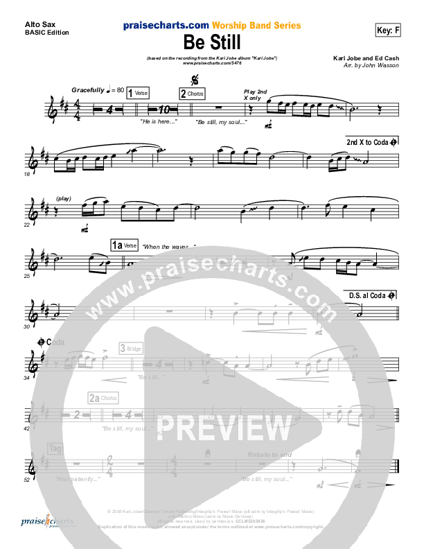 Be Still Alto Sax (Kari Jobe)