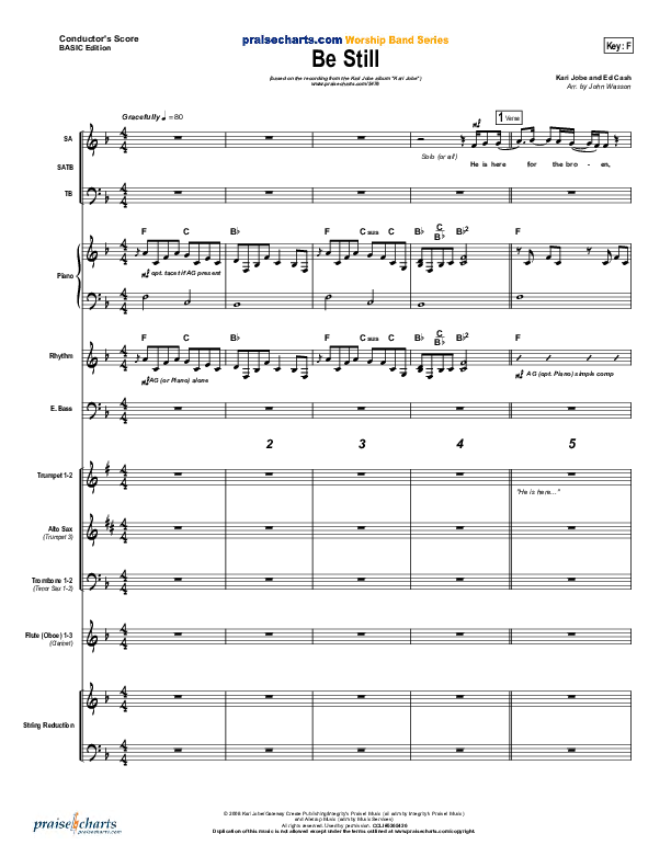 Be Still Conductor's Score (Kari Jobe)