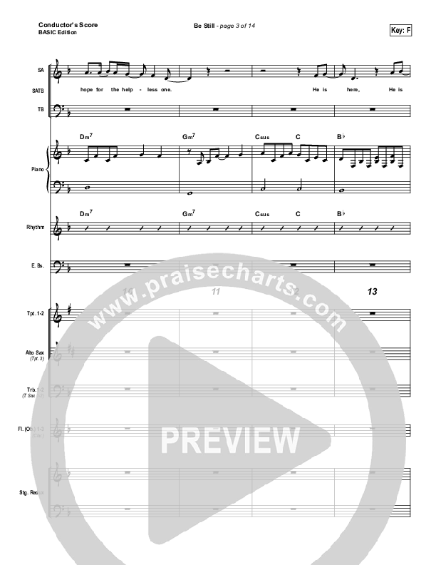 Be Still Conductor's Score (Kari Jobe)