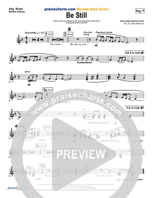 Be Still Synth Brass (Kari Jobe)