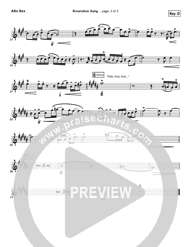 Revelation Song Alto Sax (Kari Jobe)