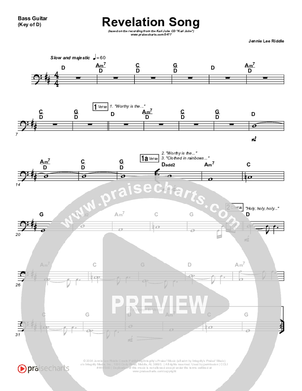 Revelation Song Bass Guitar (Kari Jobe)