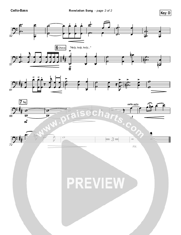 Revelation Song Cello/Bass (Kari Jobe)