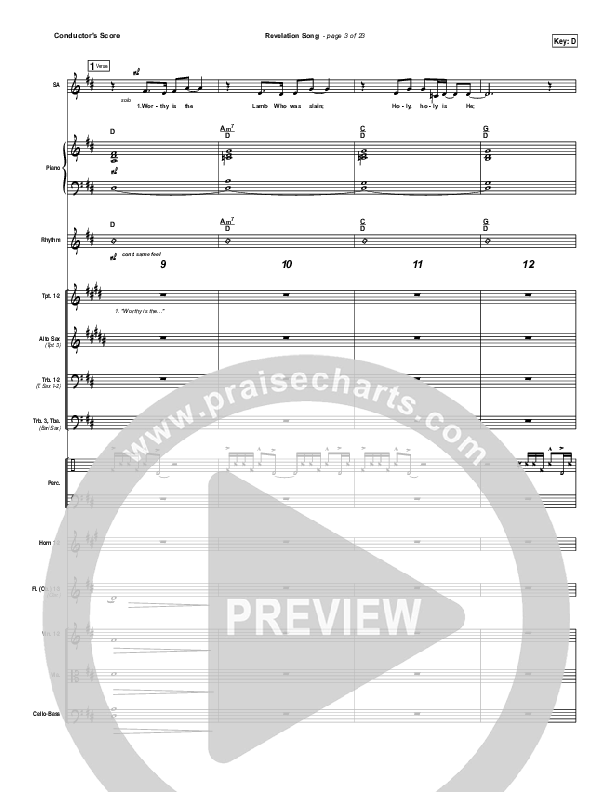Revelation Song Conductor's Score (Kari Jobe)