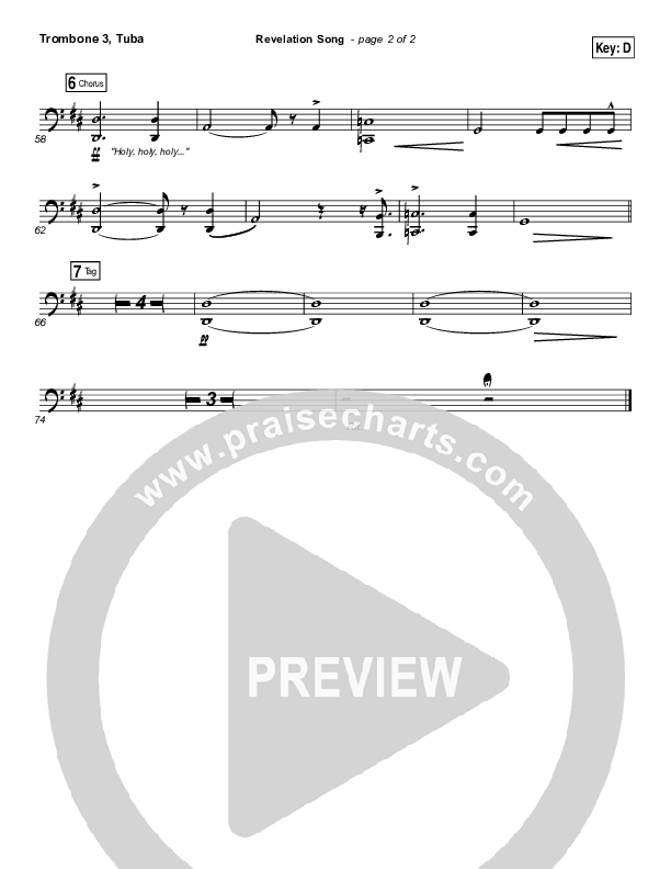 Revelation Song Trombone 3/Tuba (Kari Jobe)