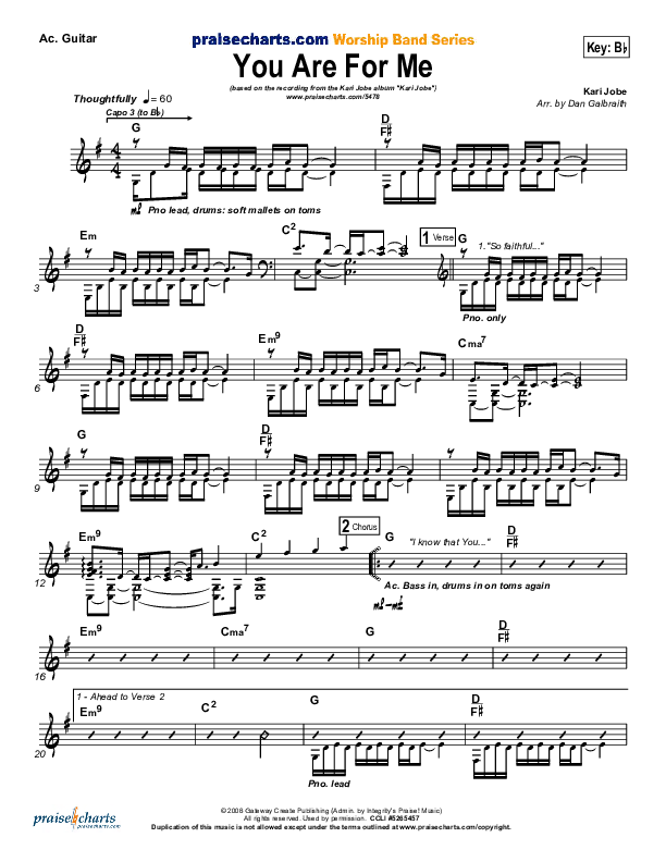 You Are For Me Acoustic Guitar (Kari Jobe)