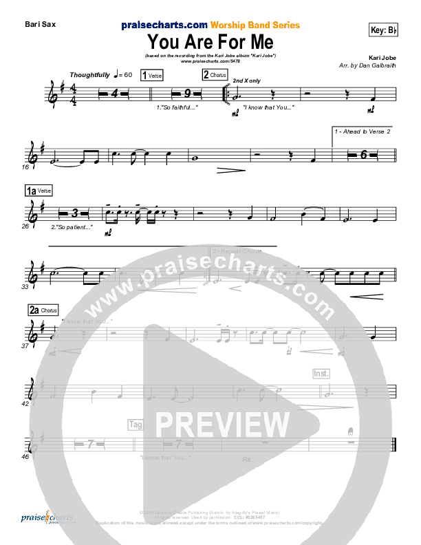 You Are For Me Bari Sax (Kari Jobe)