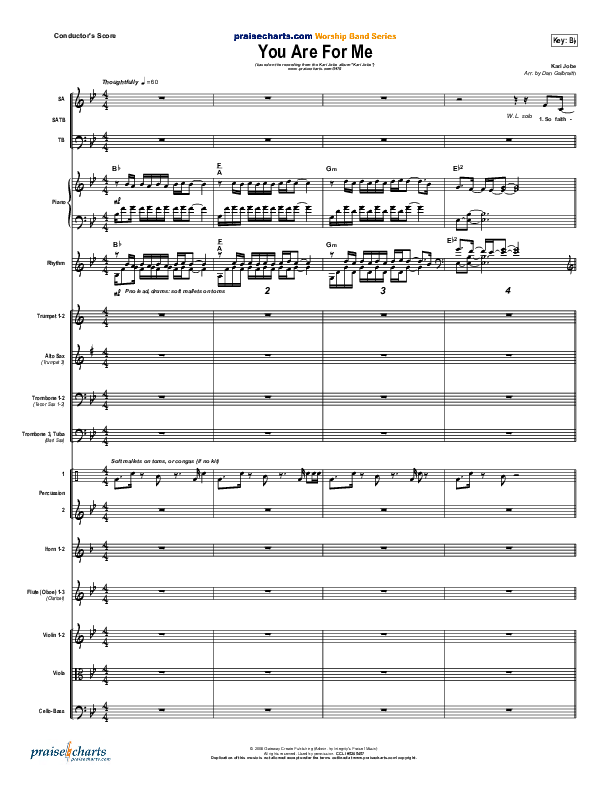 You Are For Me Conductor's Score (Kari Jobe)